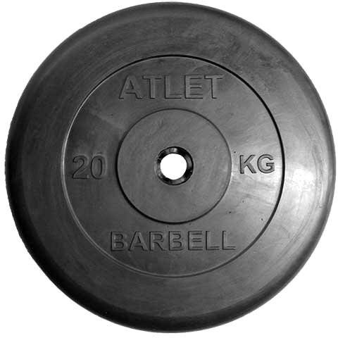 Диск обрезиненный черный MB ATLET d-31 20 кг