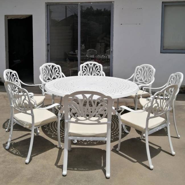 Белая мебель из литого алюминия Patty 8 Белая мебель из литого алюминия Patty 8