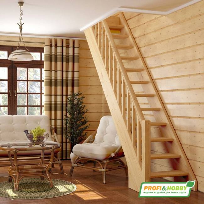 Деревянная лестница ЛС-10у под покраску Деревянная лестница ЛС-10у под покраску