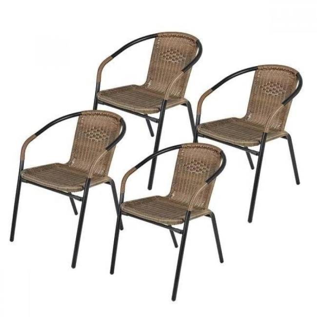 Комплект мебели Асоль LRC-02/LRT04-70x70 Light Brown (4+1) Комплект мебели Асоль LRC-02/LRT04-70x70 Light Brown (4+1)