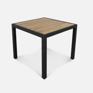 Стол Quadro 990х990 wood (с упаковкой) RAL 9005, Ясень.Дуб мореный