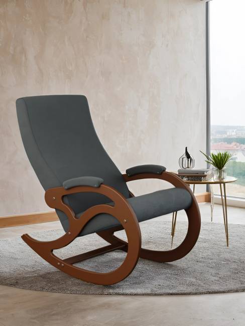 Кресло-качалка Каула М Ткань Макс 965, каркас орех Кресло-качалка Каула М Ткань Макс 965, каркас орех