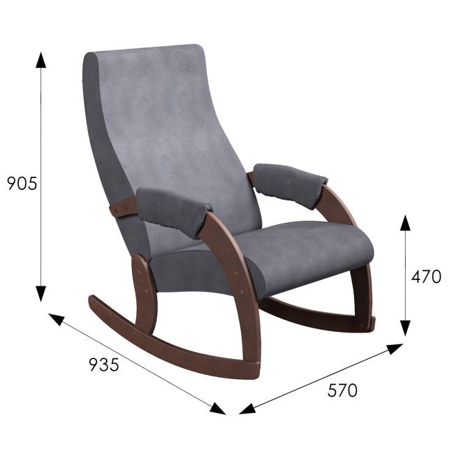 Кресло-качалка Каула М Ткань Макс 965, каркас орех Кресло-качалка Каула М Ткань Макс 965, каркас орех
