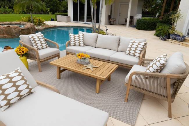 Диван деревянный трехместный Ravona KD натуральный, бежевый 2030х795х685 мм