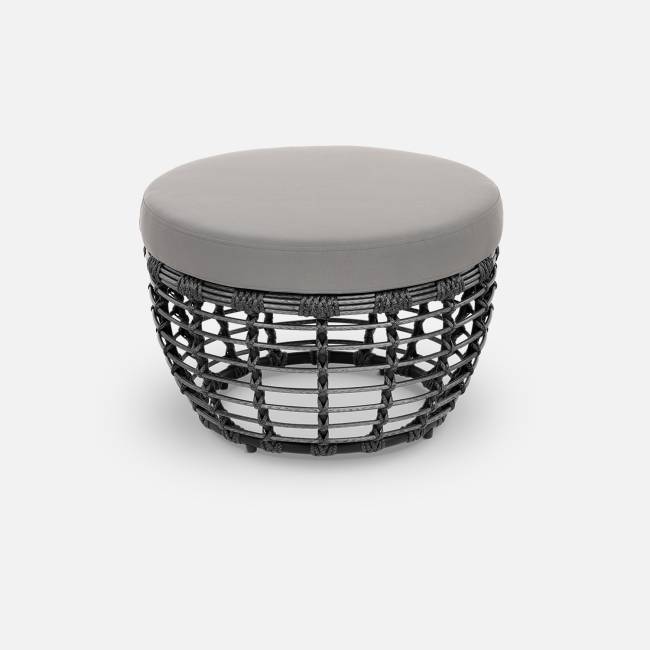 Пуф Lotus (с упаковкой) Чёрный металлик, RAL 9005, Jamaica grey