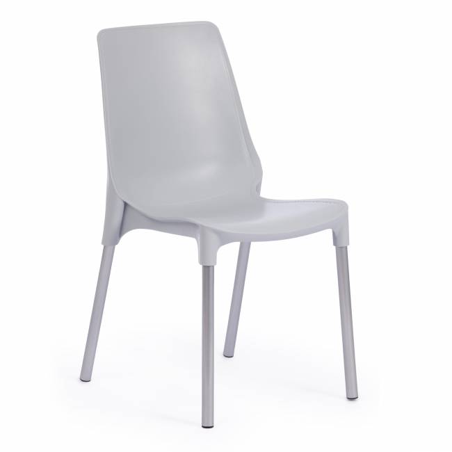 Стул Джениус/Genius (мод. 75) пластик/металл, 46x56x84cм, серый/опоры хром (Комплект из 4 шт.) серый металл/пластик Стул Джениус/Genius (мод. 75) пластик/металл, 46x56x84cм, серый/опоры хром (Комплект из 4 шт.) серый металл/пластик