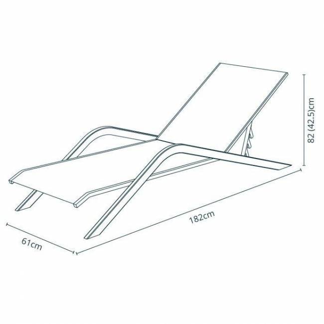 Шезлонг (лежак) Garden Way VICKY 770527, черный