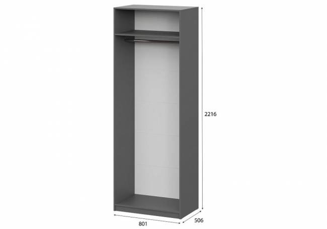 Шкаф Даиго двухстворчатый графит серый