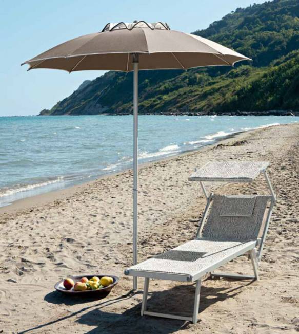 Шезлонг-лежак металлический Smart серебристый 1820х760х400 мм