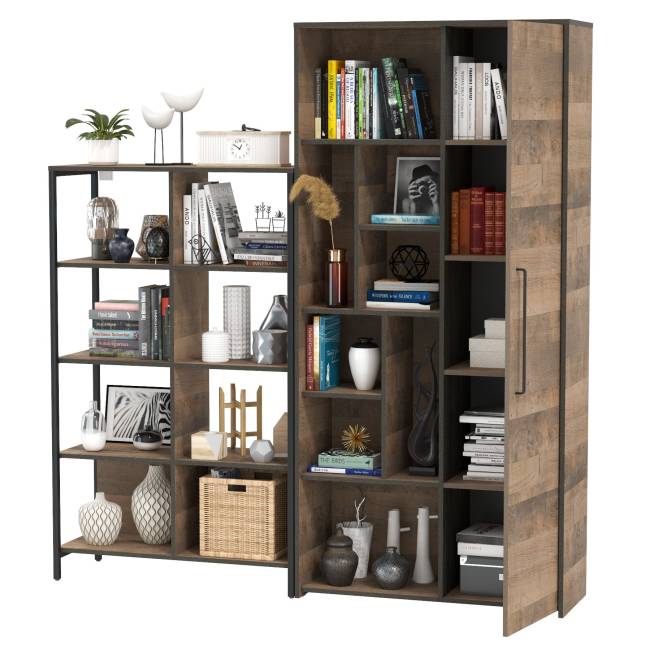 Шкаф-стеллаж со стеллажом Трувор 13.151.02 цвет дуб гранж песочный/интра