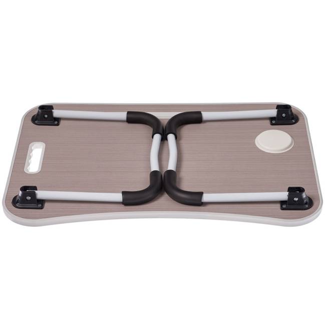 Стол складной с подстаканником «ЛАЙТ», 59,5x39,5x26,4см, мдф, металл, св. дерево, белый