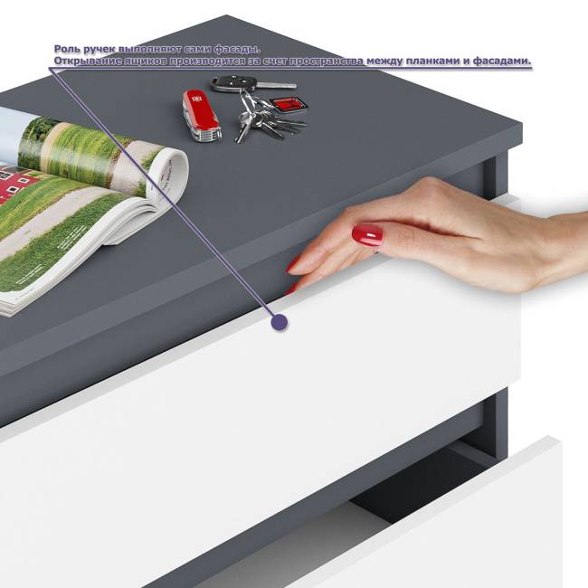 Большой комод на 6-ть ящиков Мори с компьютерным столом МС-1 левый и полка открытая на 900 цвет графит/белый Большой комод на 6-ть ящиков Мори с компьютерным столом МС-1 левый и полка открытая на 900 цвет графит/белый